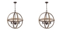 Macy's Natural Rope 4 Light Chandelier in Oil Rubbed Bronze